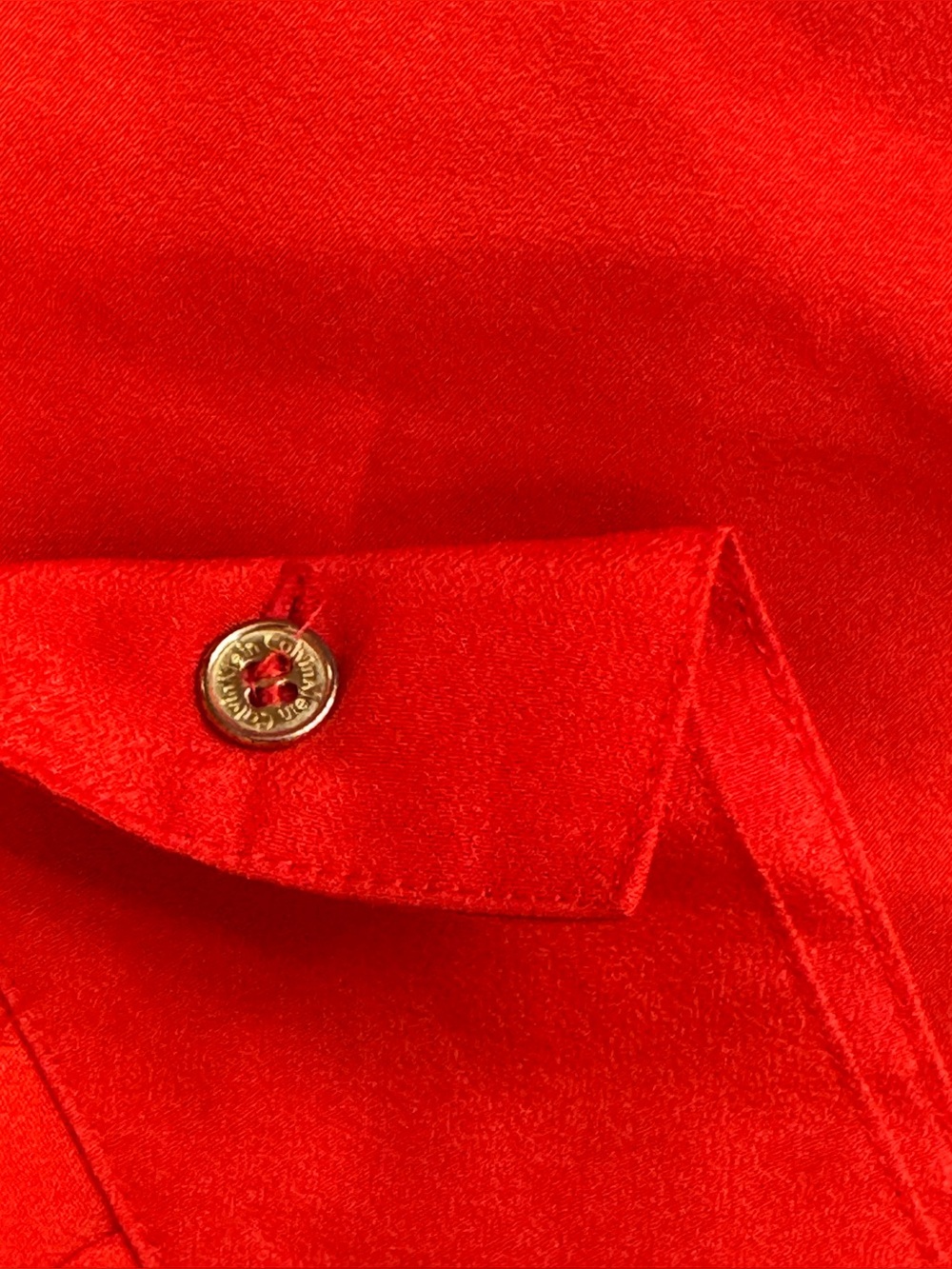 Calvin Klein Large Women's Red Zip-Front Long Sleeve Blouse Shirt Dress Top (B6) - Picture 3 of 6
